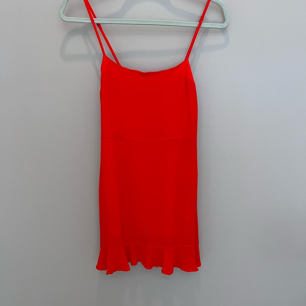 Privacy Please Red Spaghetti-Strap Ruffle-Hem Mini Dress - Picture 3 of 7